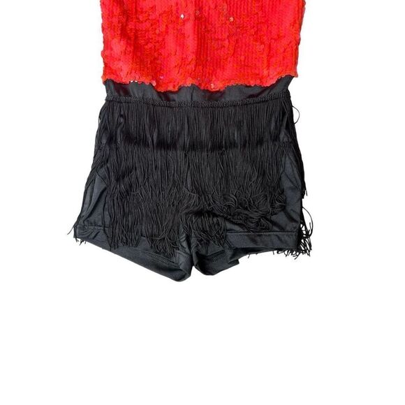 Weissman Costumes Dance Coral Orange Sequin Fringe Flapper Replay 12269 LC - Picture 4 of 8